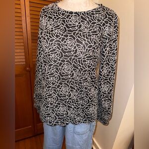 Elle Monochrome Floral Pattern Skirt